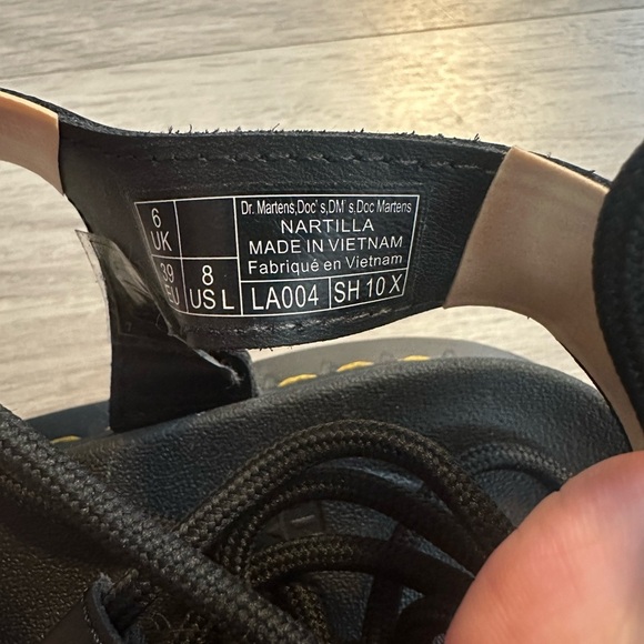 Doc Martens Nartilla Sandal Sz 8 Black ankle wrap strap gladiator - Picture 7 of 7